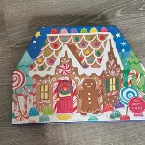 Gingerbread House Puzzle with Candy Design